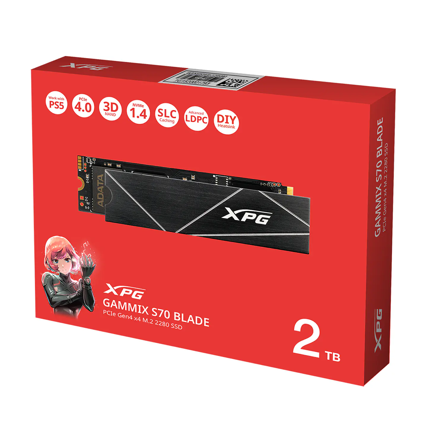 Unidad SSD XPG Gammix S70 Blade 2TB NVMe PCIe 4.0, 7.400MB/s 1