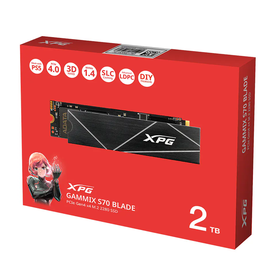 Unidad SSD XPG Gammix S70 Blade 2TB NVMe PCIe 4.0, 7.400MB/s 1