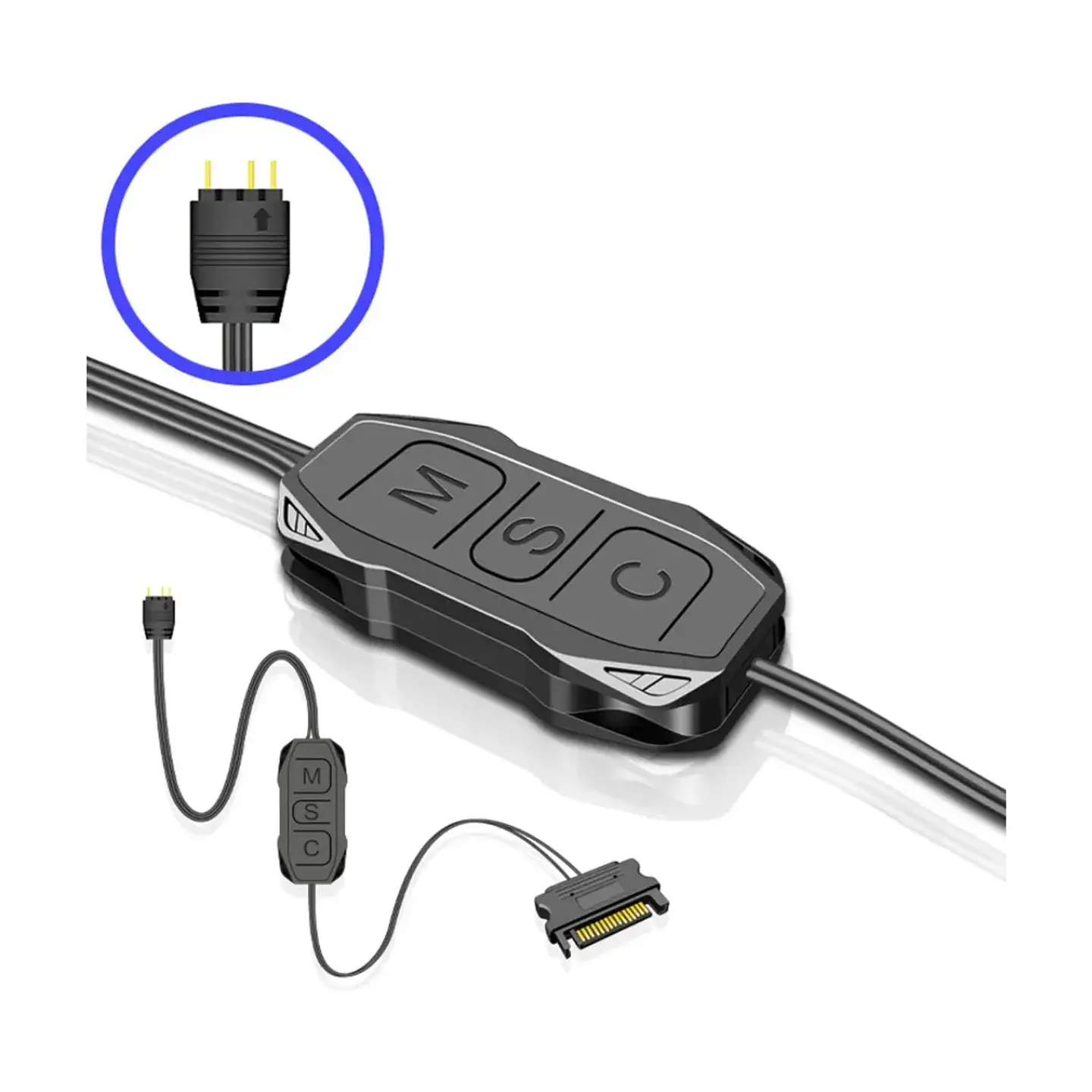 Controlador ARGB para Ventiladores PC, 3 Pines 5V Conexión SATA 2