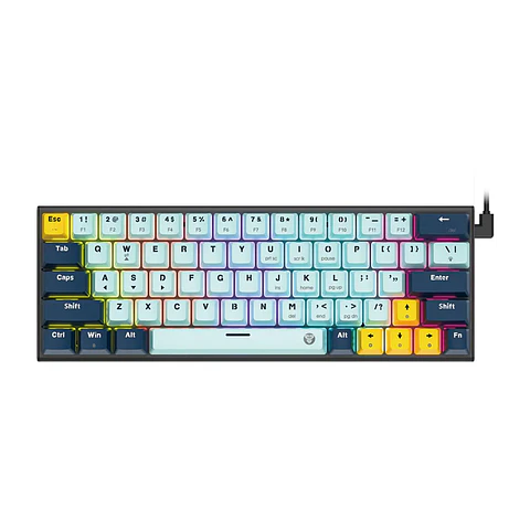 Teclado Mecánico Fantech MK874V2 ATOM63 Skyblue, Red Switch