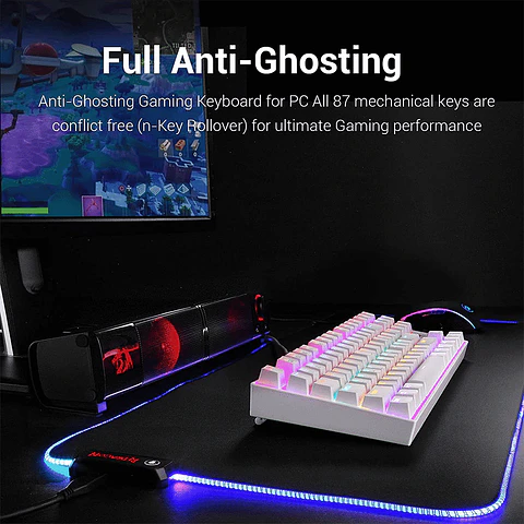 Teclado Mecánico Redragon Kumara Blanco - (K552W-RGB)
