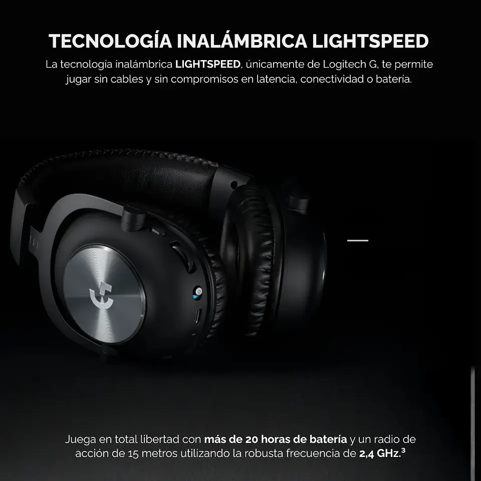 Audífonos Inalámbricos Logitech Gaming Pro X 2.4GHz, LightSpeed 4