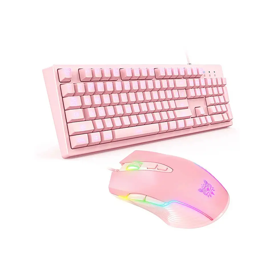 Pack Pink 4 en 1: Audífonos + Teclado + Mouse + Mousepad 2