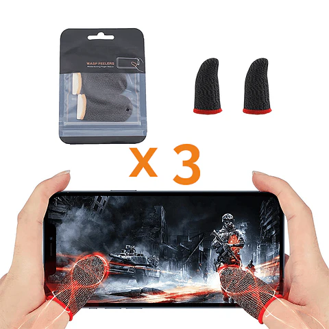 Dedales Gamer Para Celular / Tablet - Fibra De Carbón - PACK X 3