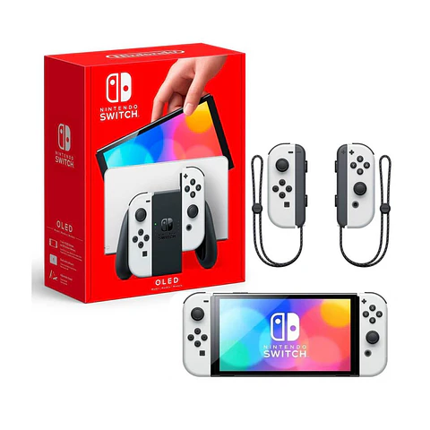 Nintendo Switch OLED 64GB Standard color blanco y negro con accesorios