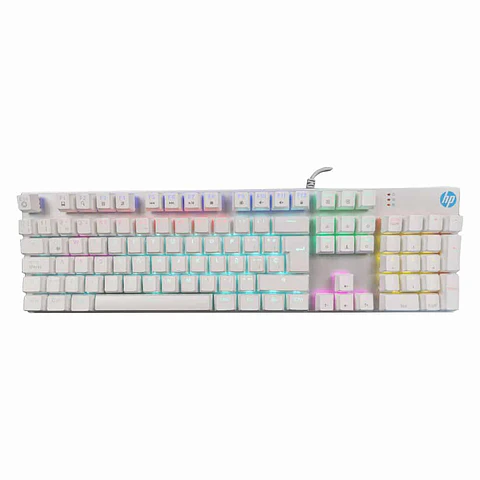 Teclado gamer mecánico HP - GK400F, blanco, RGB