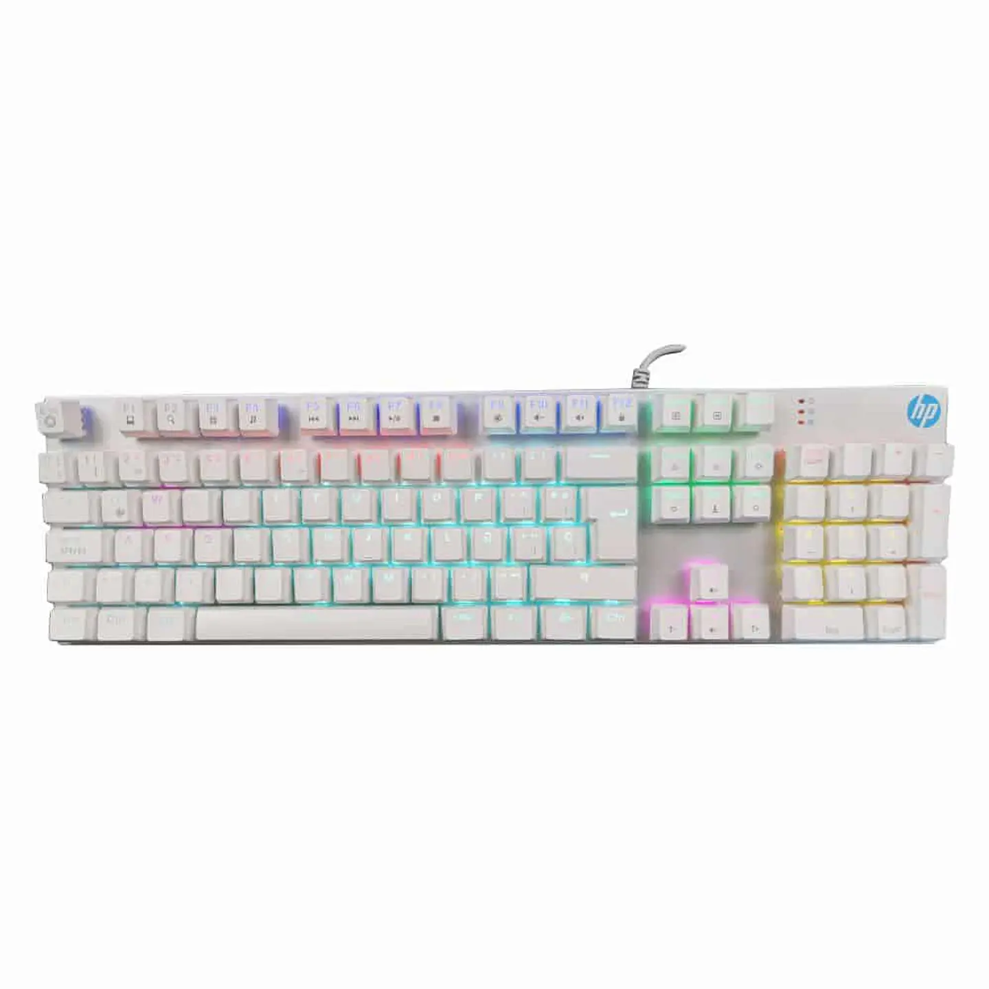 Teclado gamer mecánico HP - GK400F, blanco, RGB 1