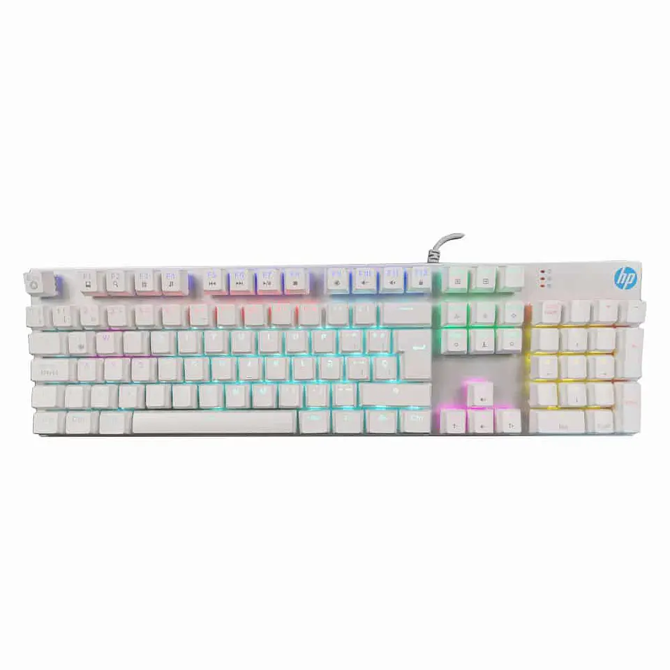 Teclado gamer mecánico HP - GK400F, blanco, RGB 1