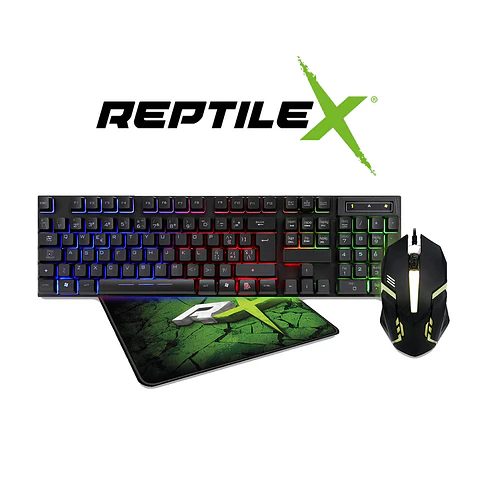 Kit Gamer 3 En 1 Teclado, Mouse Y Pad Mouse Reptilex Rx0017