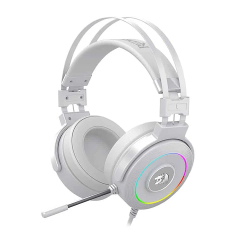 Audífonos Gamer Redragon Lamia H320 Blanco - Sonido 7.1, RGB, USB, Soporte Inclu