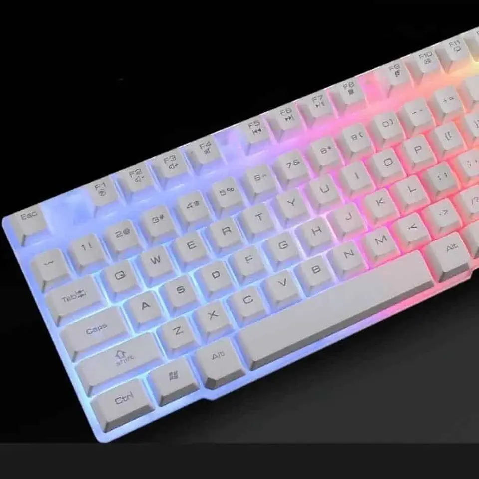 Kit gamer AOAS teclado y mouse, M-400, blanco 4