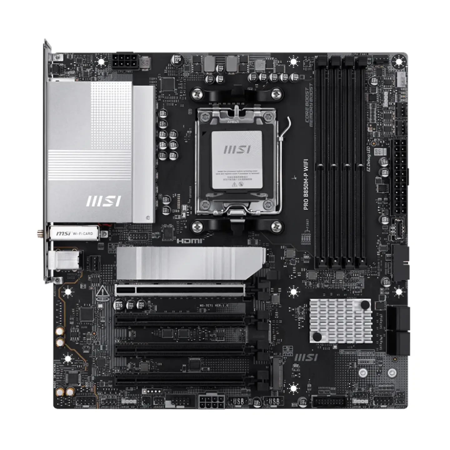 Placa Madre MSI PRO B850M-P WIFI AM5 DDR5 M.2 MicoATX 2