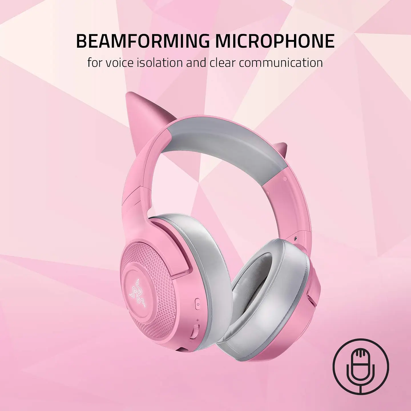 Audífonos Razer Kraken Kitty Quartz, Bluetooth, Rosado 3