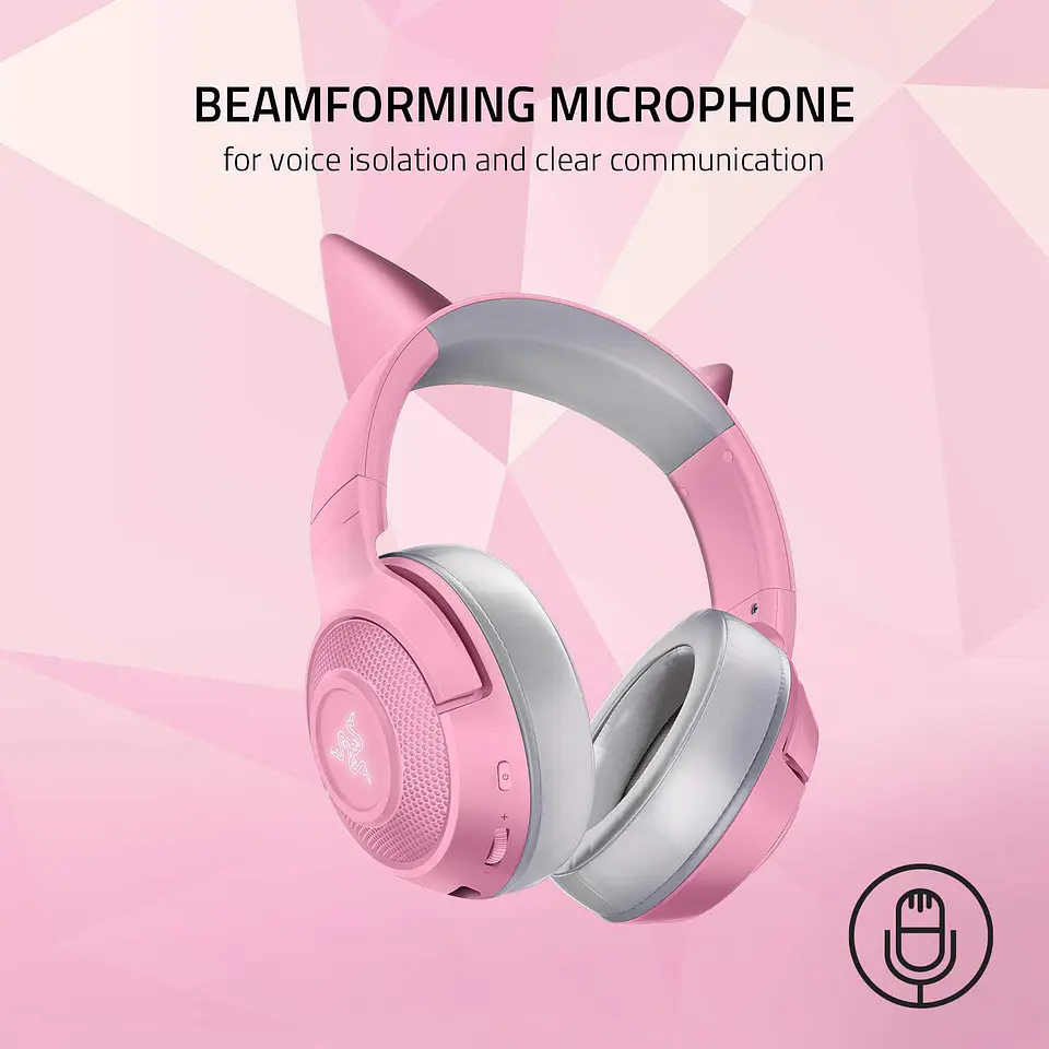 Audífonos Razer Kraken Kitty Quartz, Bluetooth, Rosado 3