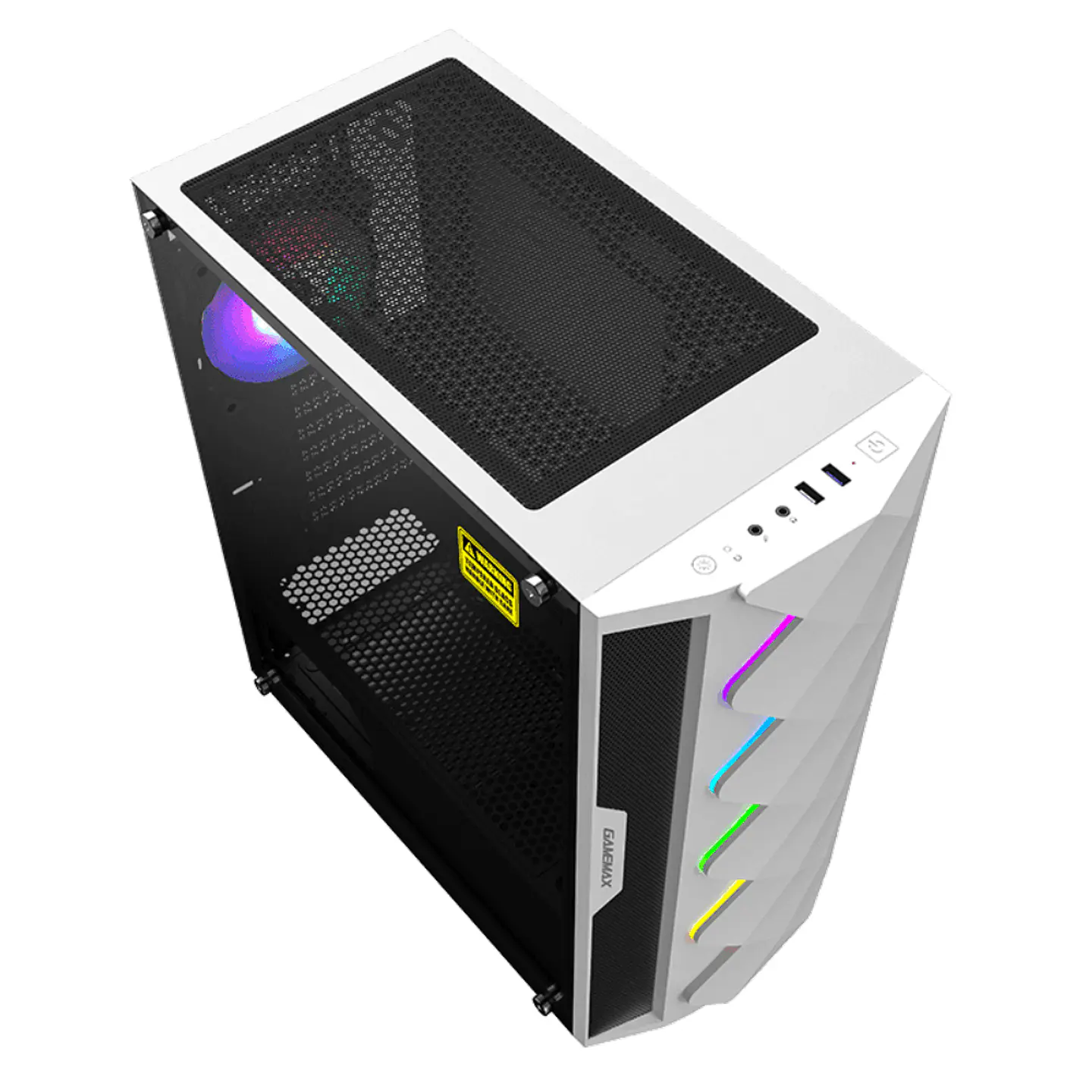 Gabinete Gamemax ATX White Diamond COC, Vidrio Lateral, 2 coolers 4