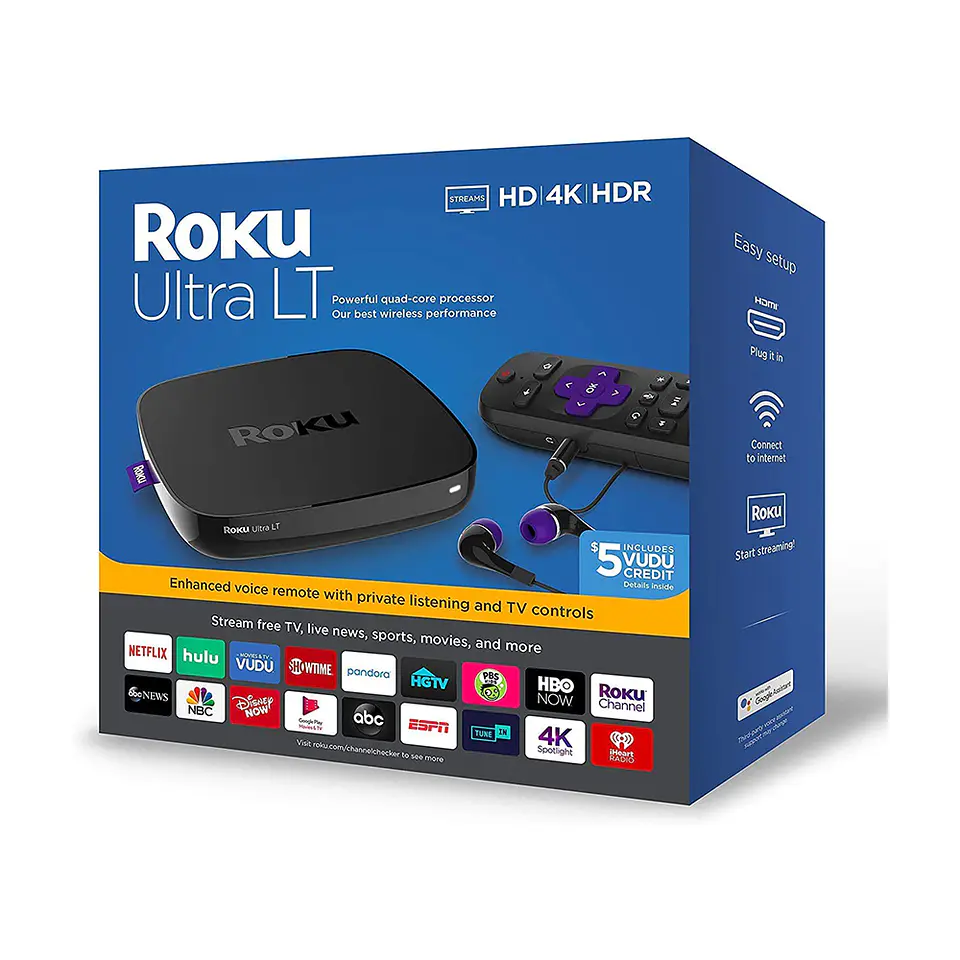 Roku Ultra LT, control remoto de voz mejorado (HD, 4K, HDR, Enthernet) 6