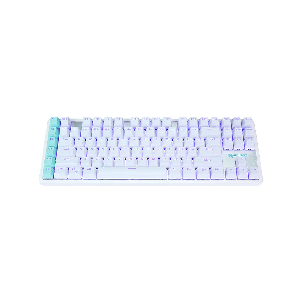 Teclado Mecánico TKL, Hype Legend White Rebel L - Brown Switch 4