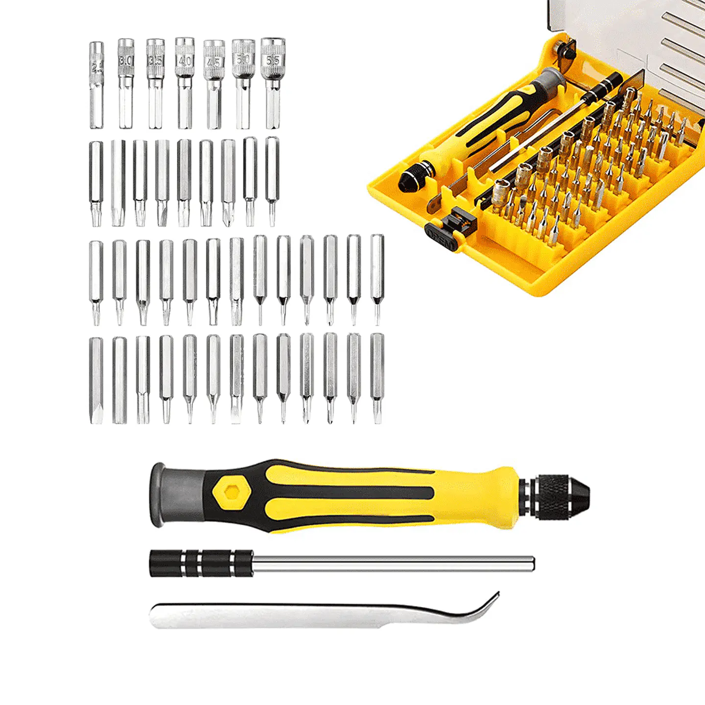 Set Atornillador de Precisión, Puntas intercambiables 45Pcs 1