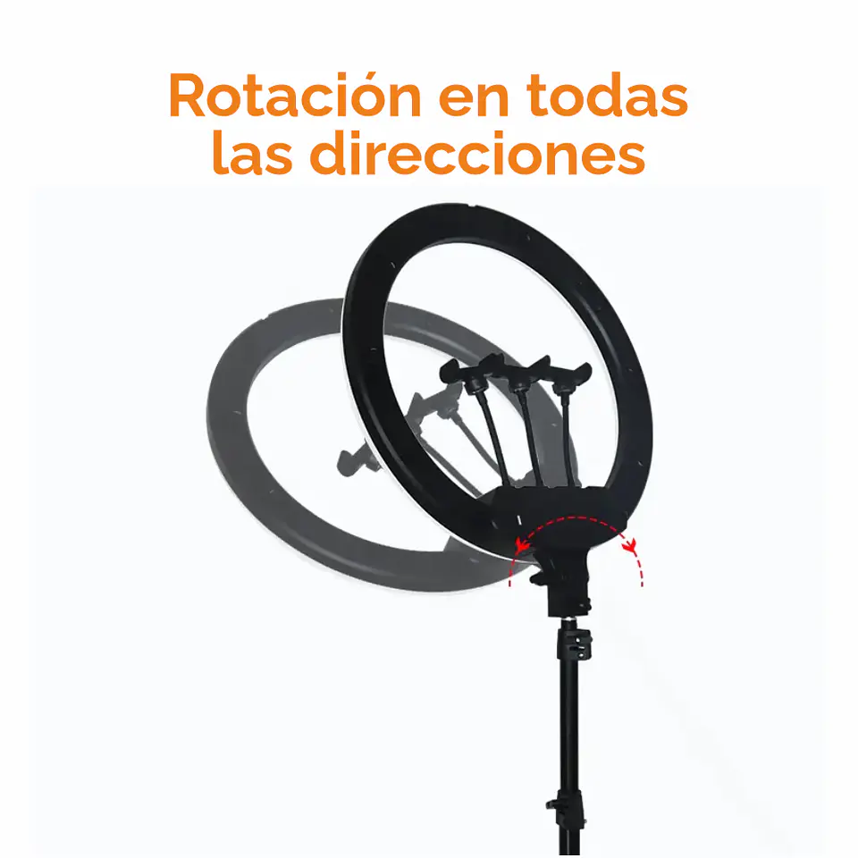 Aro Luz Led Fotografía Profesional 56 cm incluye trípode, control y soporte para celulares 4