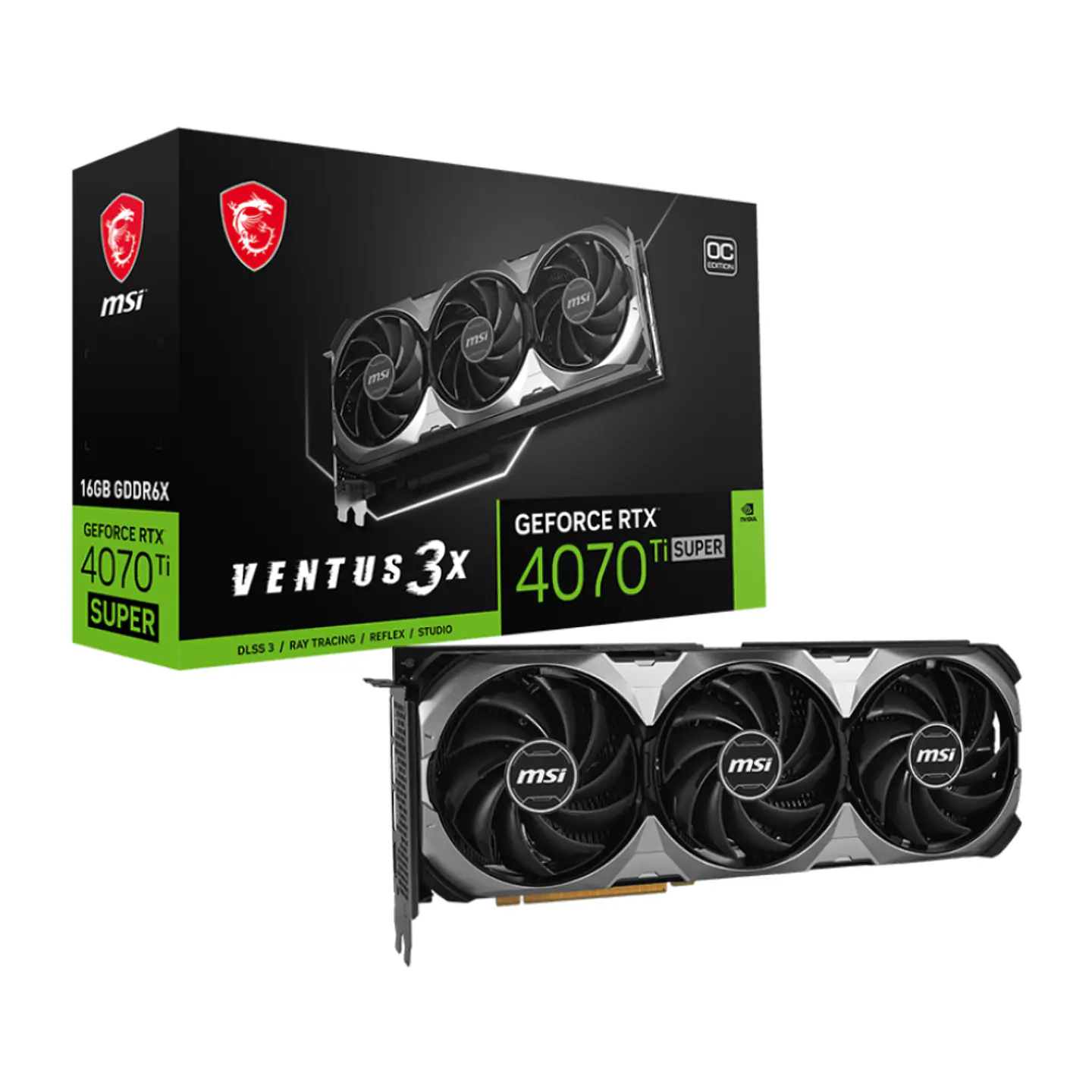 Tarjeta de video gráfica MSI GeForce RTX 4070 Ti SUPER 16G VENTUS 3X OC 1