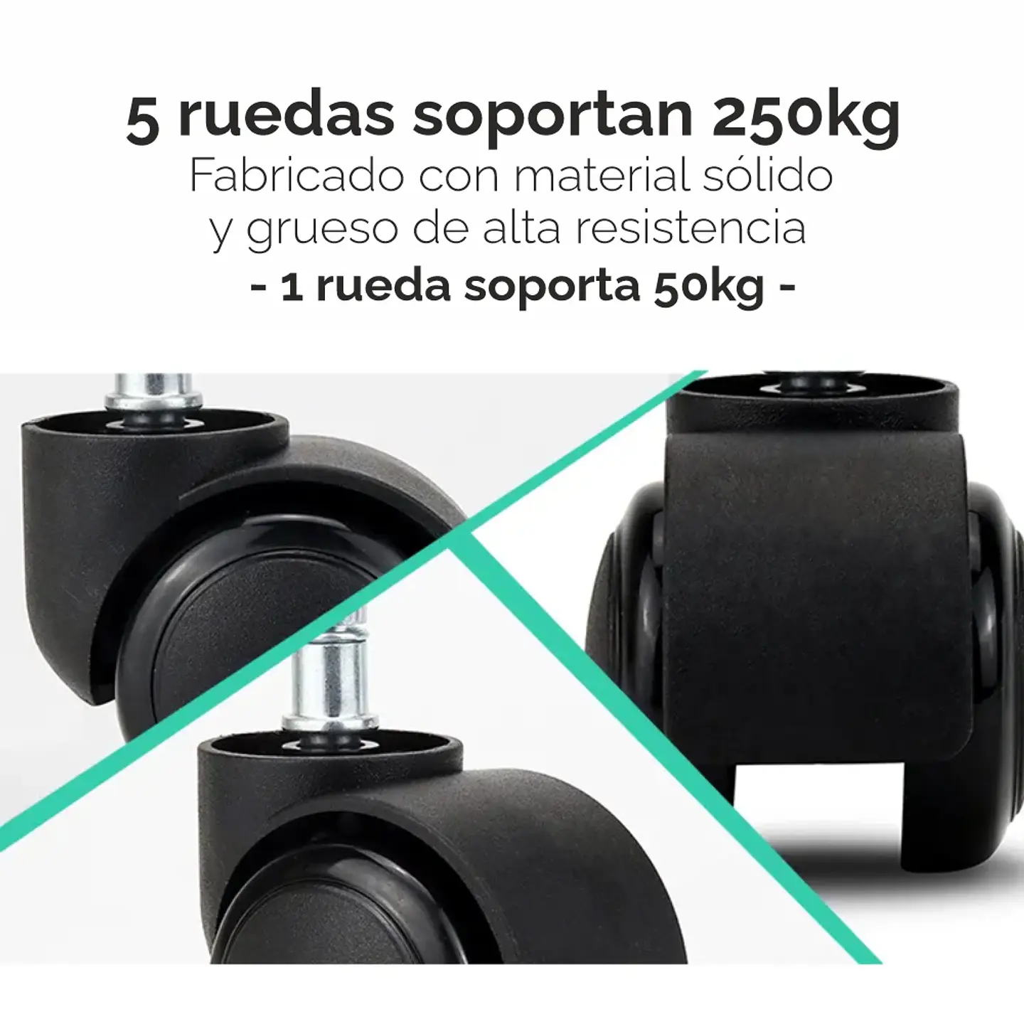 Ruedas Para Silla Escritorio Tipo Roller Set 5 Universales 4