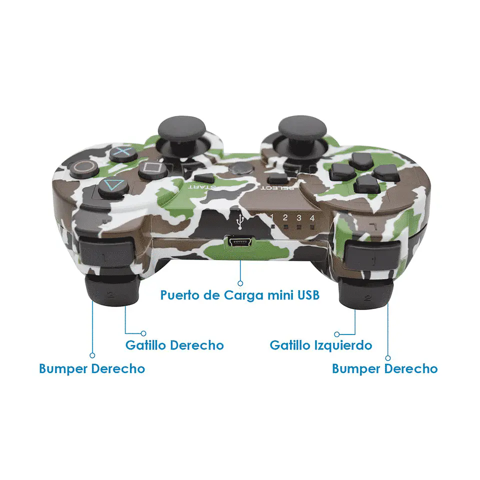 Control, Joystick PS3 Dblue D-Shock BT - Camuflaje Verde 4