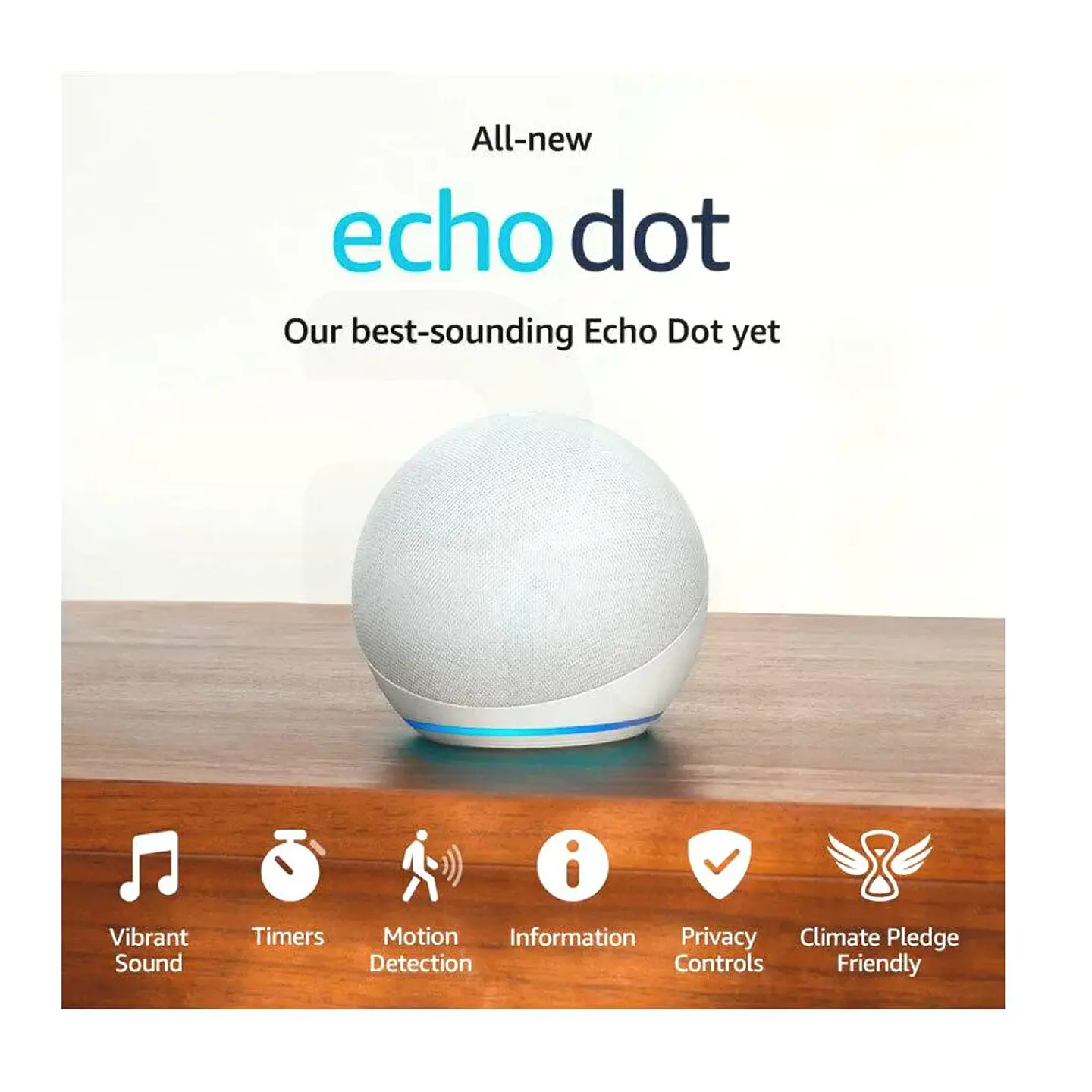 Amazon Echo Dot 5th Gen con asistente virtual Alexa glacier white 110V/240V 5