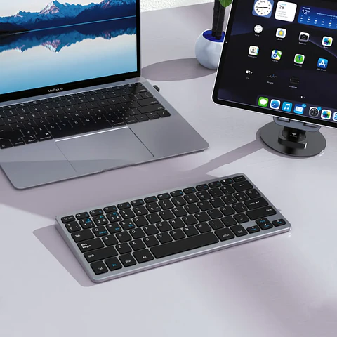 Teclado Inalámbrico 2.4Ghz BT 5.0 Ultra Delgado Recargable