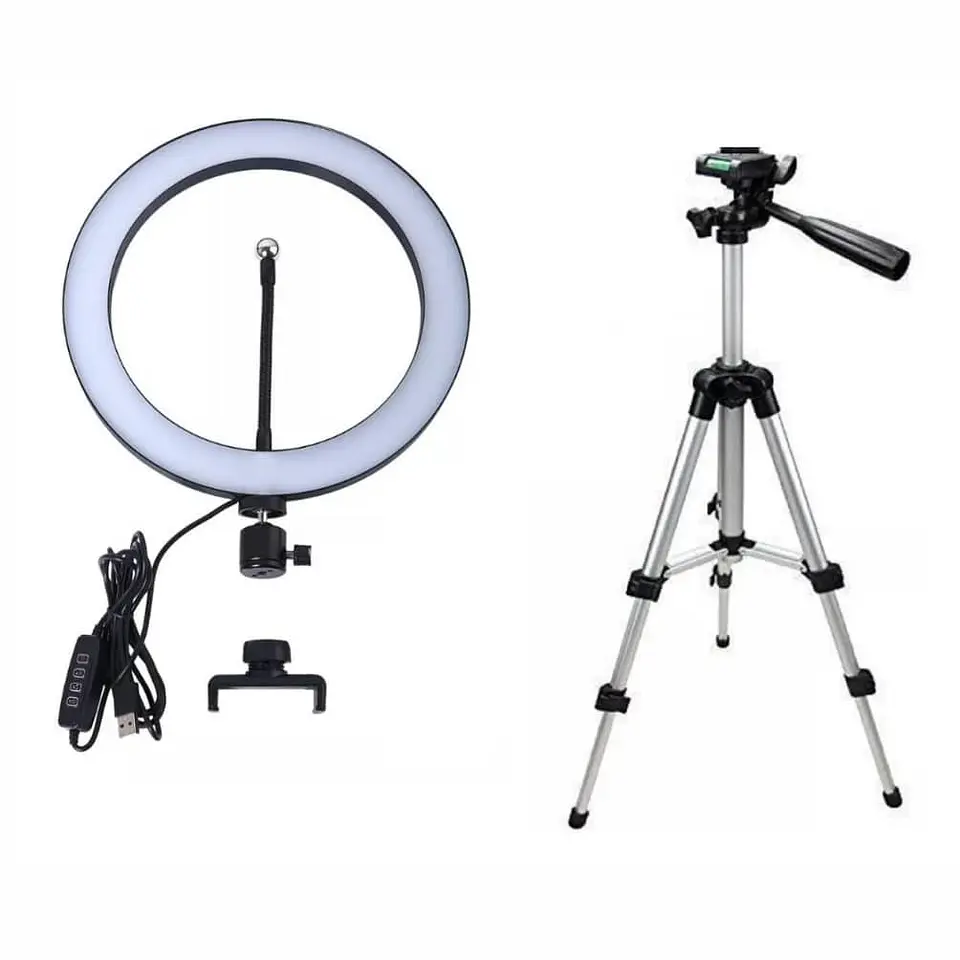 Kit 2 en 1: Aro Luz Led 26cm + trípode ligero 3110 1