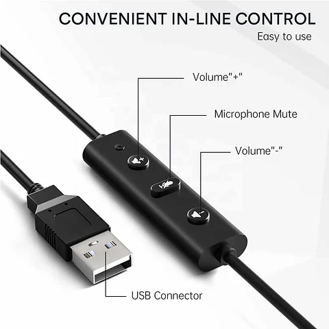 Audífono Uhuru HS-391 con micrófono, conexión USB