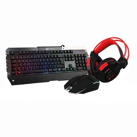 Combo Gamer Kronos Revenge I - 3 en 1, Teclado RGB, Mouse, Audífono