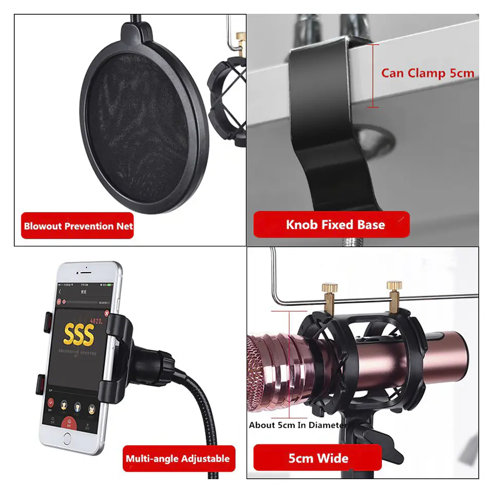 Soporte De Mesa Para Smartphone Y Micrófono - Streaming 4