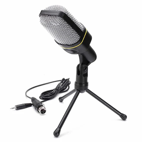 Micrófono Condensador Andowl de Estudio con tripode, plug 3.5mm