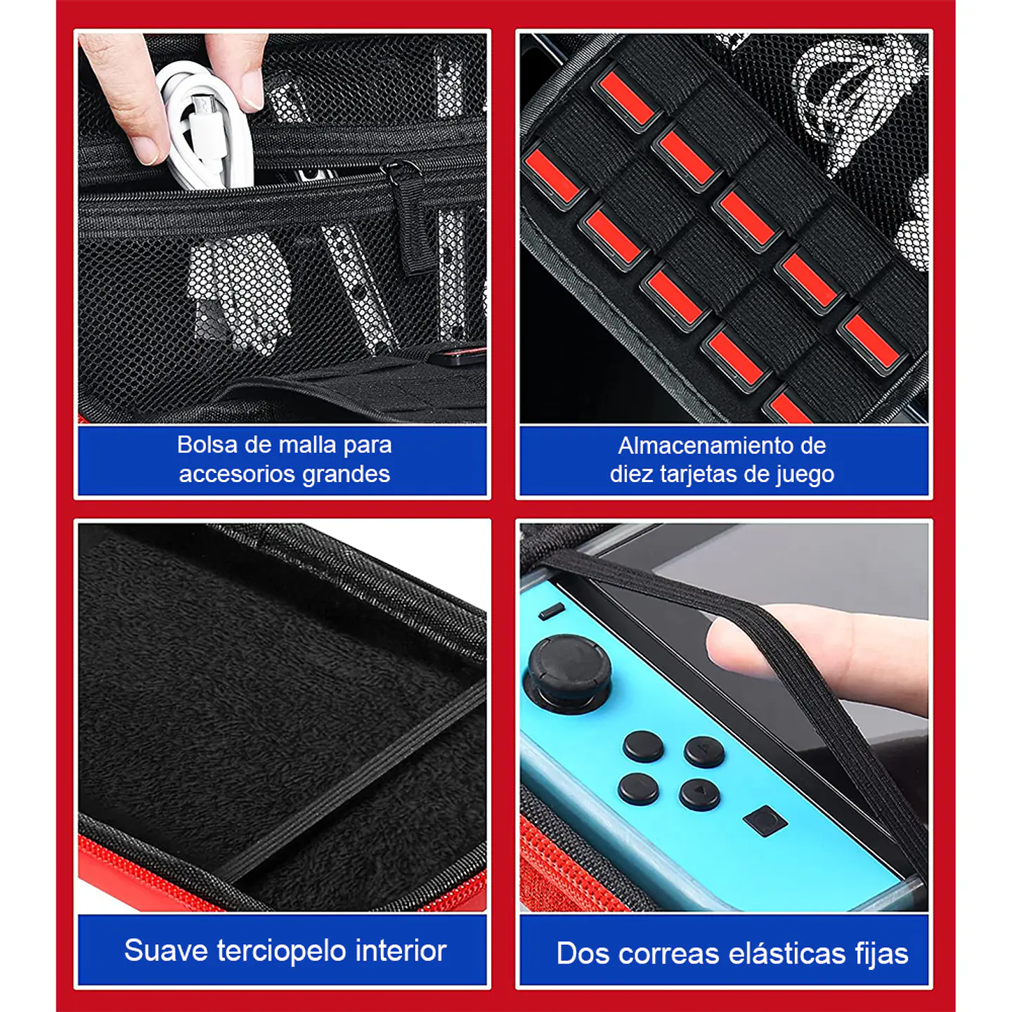 Bolso/Estuche Mario Bross para consola Nintendo Switch y accesorios 4