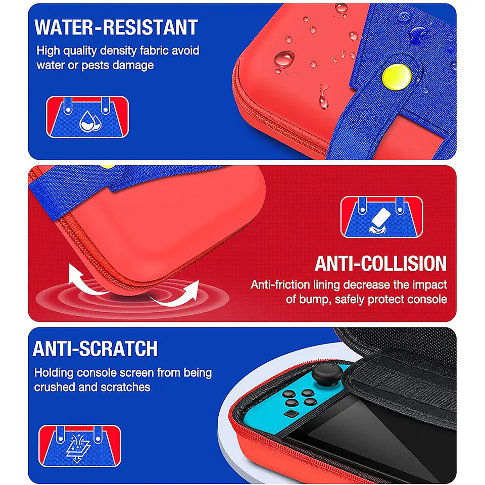 Bolso/Estuche Mario Bross para consola Nintendo Switch y accesorios 5