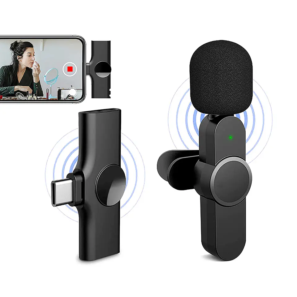 Micrófono Lavalier Solapa Inalámbrico Tipo C Para Celular, Notebook, Tablet 1