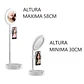 Aro de luz led 16cm con espejo make up y soporte de celular - blanco - thumbnail 2