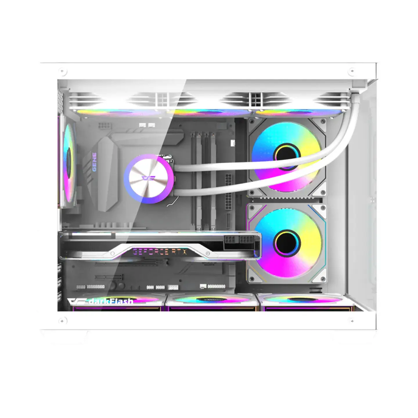 Gabinete Gamer Darkflash B275 Pro Vidrio 6Fan ARGB mATX White 2