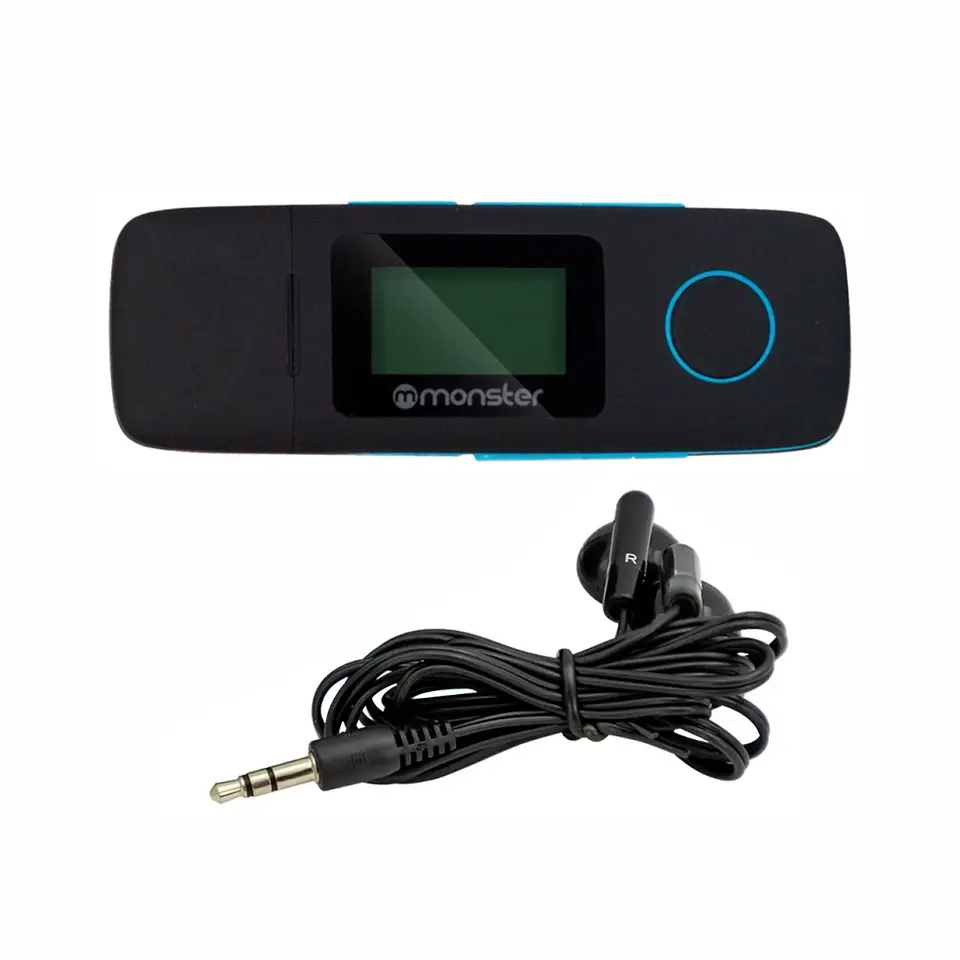 Reproductor Monster Mp3, 16gb, Radio FM, Puerto microSD, Con Grabador De Voz - celeste 2