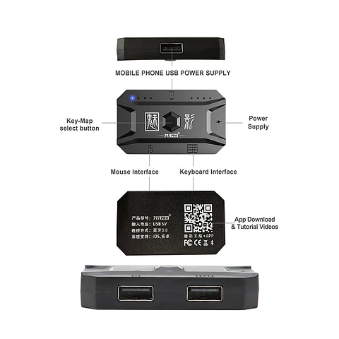 Pack Gamer para Celular/Tablet - 4 en 1 (Teclado + Mouse + Mousepad + Convertidor)