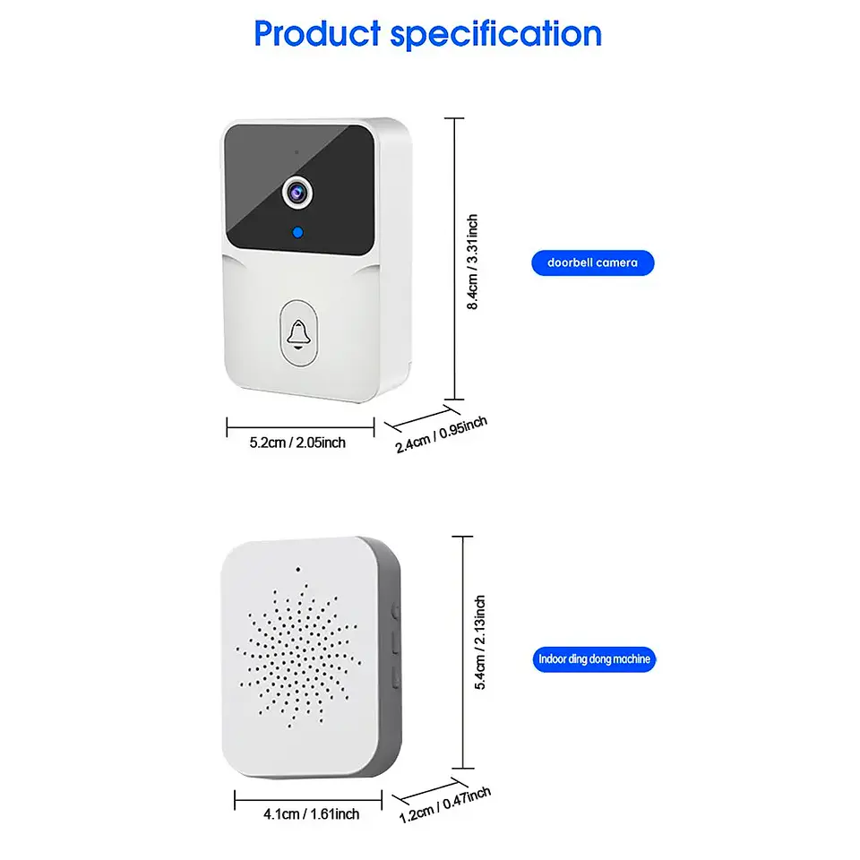 Timbre Exterior Inalámbrico con Cámara Seguridad, Video Wifi 5