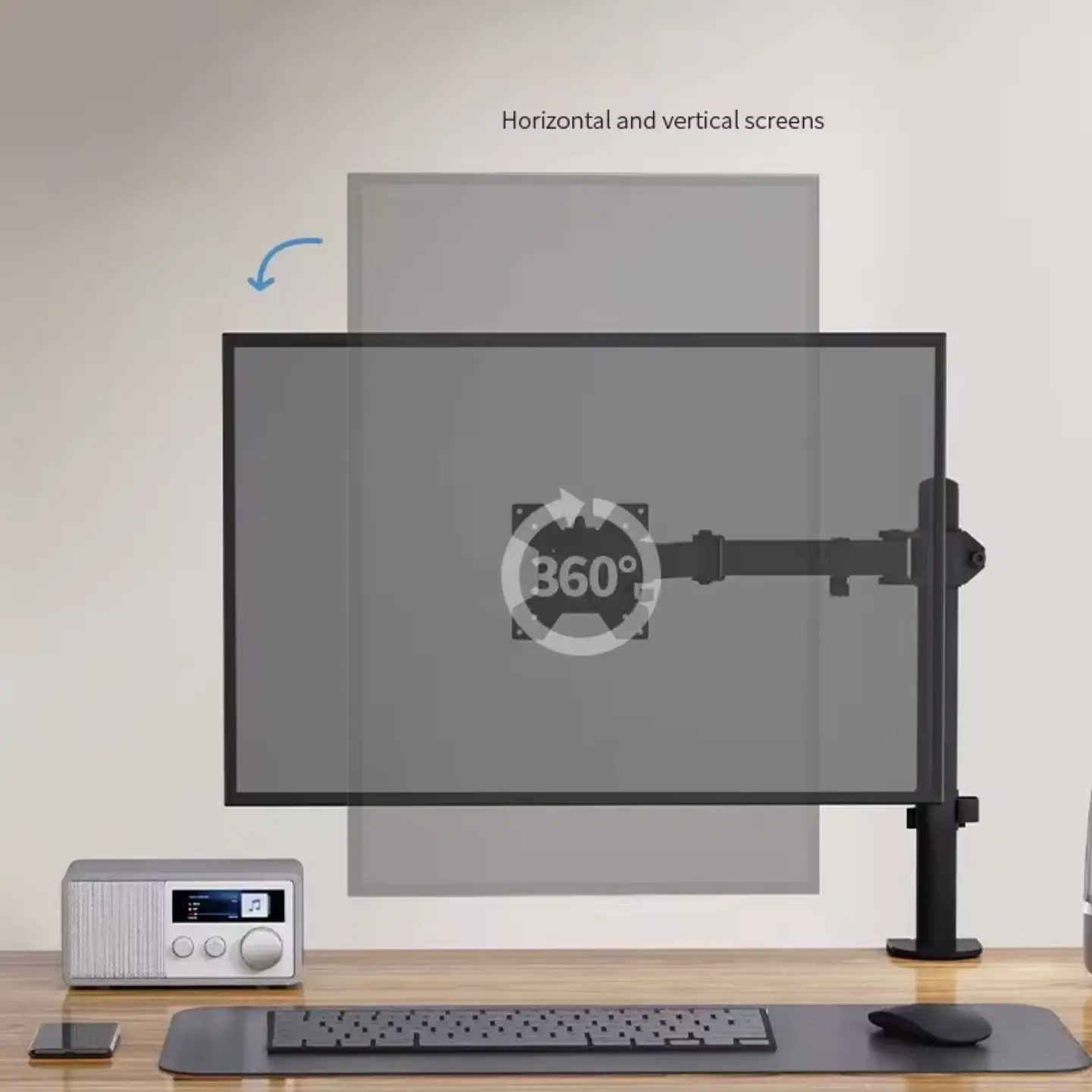 Brazo Articulado De Acero para Monitor 17”-32”, soporta 9kg 5