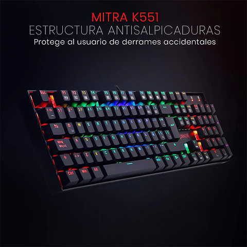 Teclado Mecánico Redragon Mitra K551 - Switch Red RGB