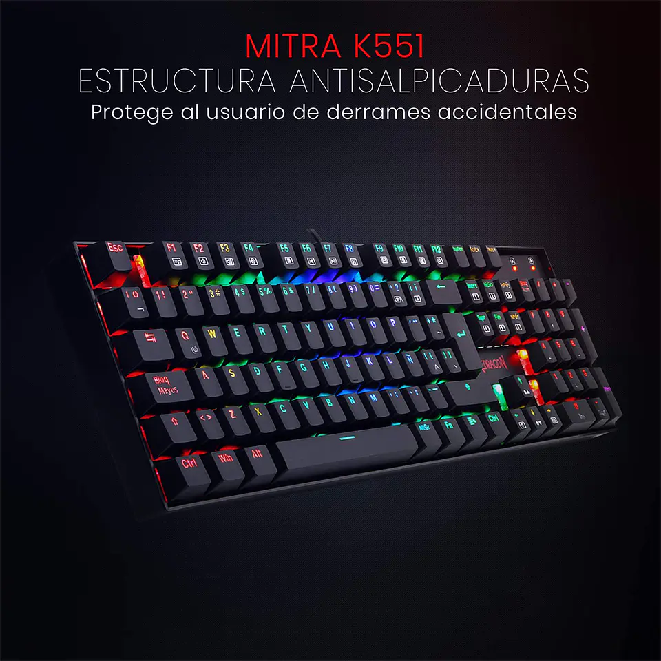 Teclado Mecánico Redragon Mitra K551 - Switch Red RGB 2
