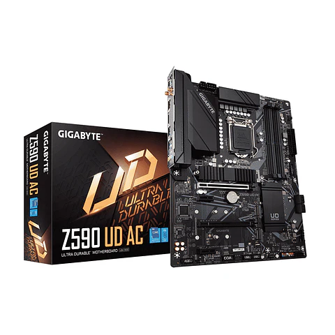 Placa Madre Gigabyte Z590 UD AC (LGA1200, DDR4 2933/3200MHz, M.2 x3, RGB, Wi-Fi,
