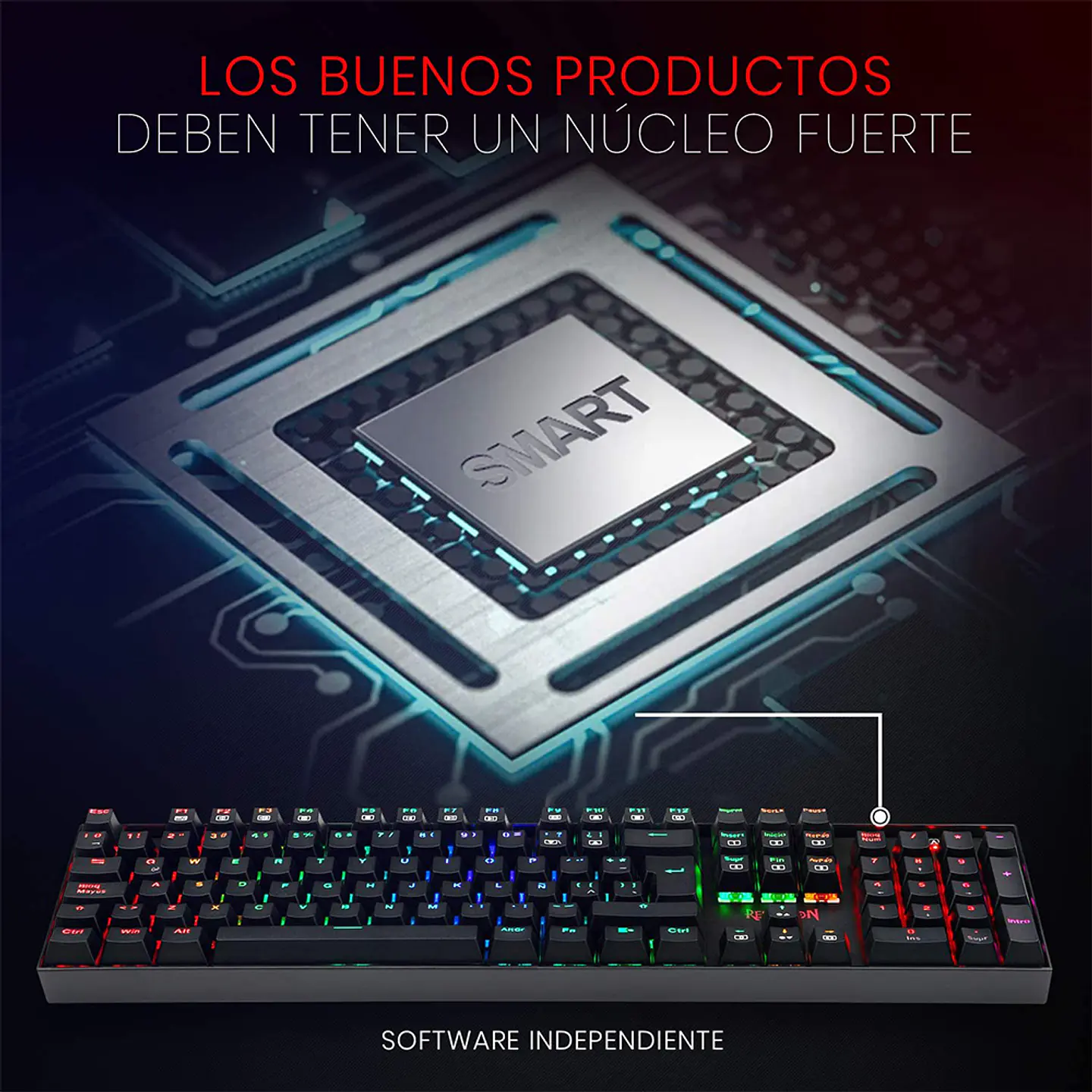 Teclado Mecánico Redragon Mitra K551 - Switch Red RGB 3