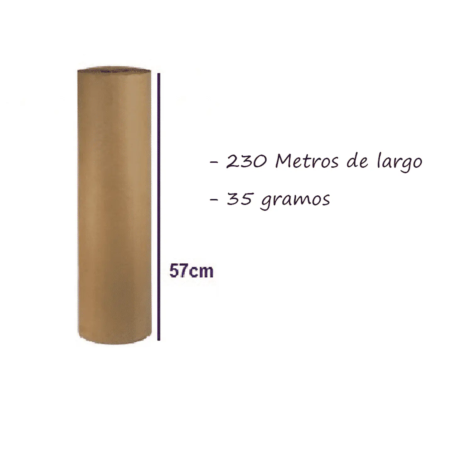 Papel de relleno Kraft Beige (35gr. - 57 cm x 230 mts.) 2