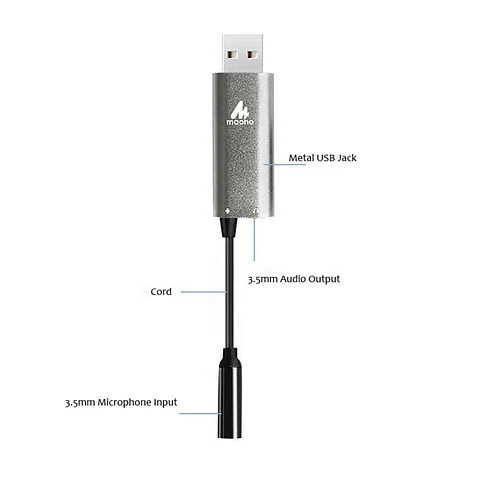 Tarjeta de sonido Maono AU-AD304, entrada USB - Windows/Mac