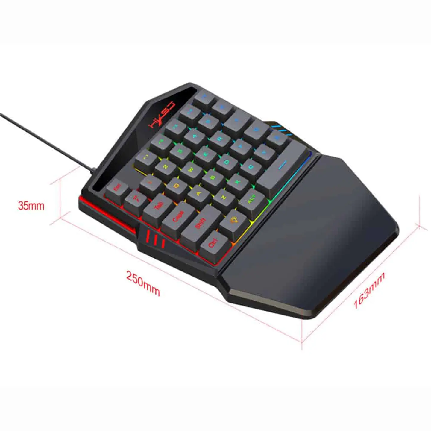 Teclado Gamer de Mano, 35 teclas, diseño ergonómico 4