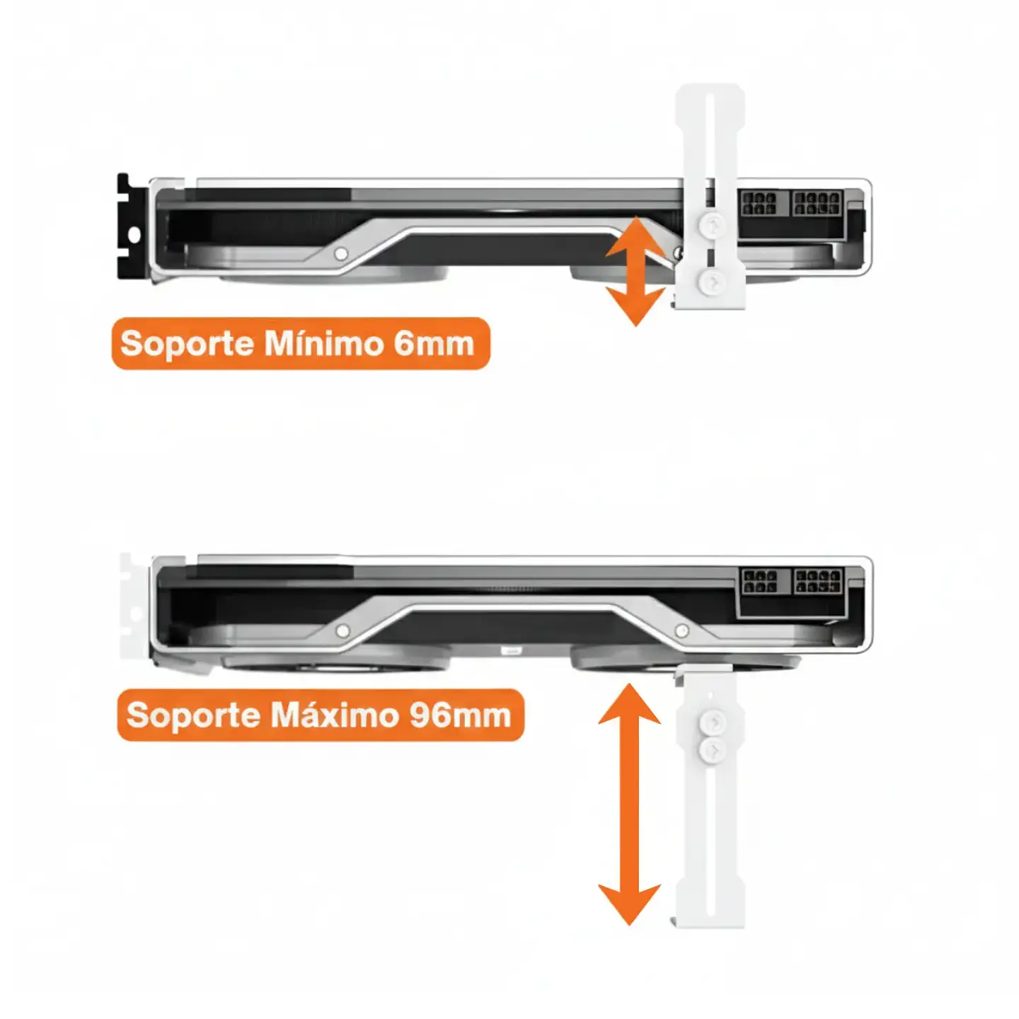 Soporte universal para Tarjeta Gráfica GPU Ajustable, Blanco 4